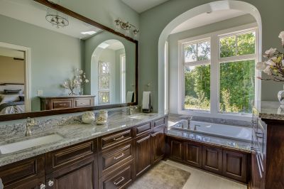 Bathroom with custom cabinetry